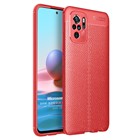 Microsonic Xiaomi Redmi Note 10S Kılıf Deri Dokulu Silikon Kırmızı