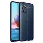 Microsonic Xiaomi Redmi Note 10 Kılıf Deri Dokulu Silikon Lacivert