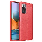 Microsonic Xiaomi Redmi Note 10 Pro Max Kılıf Deri Dokulu Silikon Kırmızı