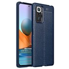 Microsonic Xiaomi Redmi Note 10 Pro Max Kılıf Deri Dokulu Silikon Lacivert