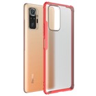 Microsonic Xiaomi Redmi Note 10 Pro Max Kılıf Frosted Frame Kırmızı