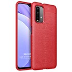 Microsonic Xiaomi Redmi Note 9 4G Kılıf Deri Dokulu Silikon Kırmızı