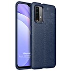 Microsonic Xiaomi Redmi Note 9 4G Kılıf Deri Dokulu Silikon Lacivert