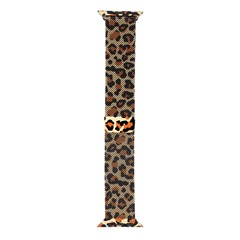 Microsonic Apple Watch Series 12 46mm Kordon Luxe Metal Leopard Gold