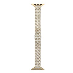 Microsonic Apple Watch Series 12 46mm Kordon Metal Fish Tail Style Gold