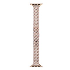 Microsonic Apple Watch Series 12 46mm Kordon Metal Fish Tail Style Rose Gold
