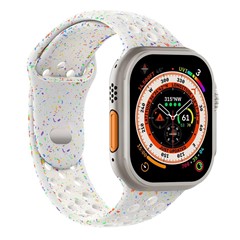 Microsonic Apple Watch Series 12 46mm Kordon Flame Circle Beyaz