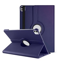 Microsonic Apple iPad Pro 13 2025 Kılıf A3360-A3361 360 Rotating Stand Deri Lacivert