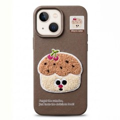 Microsonic Apple iPhone 15 Kılıf Stitched Puppy Plush Cherry Cake
