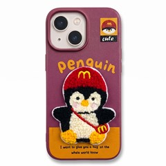 Microsonic Apple iPhone 15 Kılıf Stitched Puppy Plush Cute Penguin