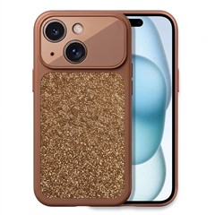 Microsonic Apple iPhone 15 Kılıf Ruby Sparkle Kahverengi