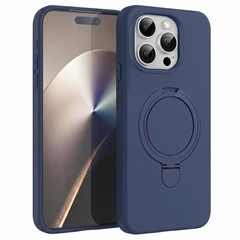Microsonic Apple iPhone 15 Pro Max Kılıf Aura Stant MagSafe Lacivert