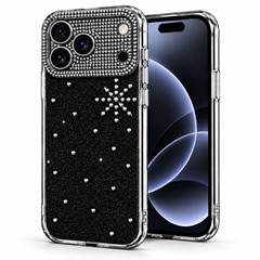 Microsonic Apple iPhone 18 Pro Kılıf ShineGlam Luxe Siyah