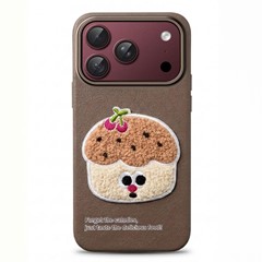 Microsonic Apple iPhone 18 Pro Kılıf Stitched Puppy Plush Cherry Cake