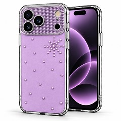 Microsonic Apple iPhone 18 Pro Max Kılıf ShineGlam Luxe Pembe