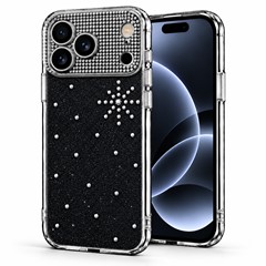 Microsonic Apple iPhone 18 Pro Max Kılıf ShineGlam Luxe Siyah