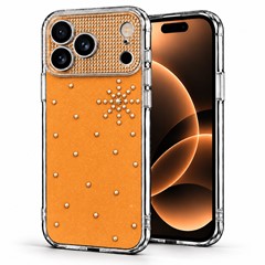 Microsonic Apple iPhone 18 Pro Max Kılıf ShineGlam Luxe Turuncu