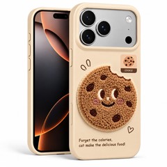 Microsonic Apple iPhone 18 Pro Max Kılıf Stitched Puppy Plush Beyaz Kurabiye