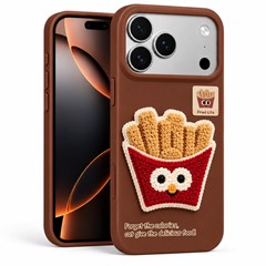 Microsonic Apple iPhone 18 Pro Max Kılıf Stitched Puppy Plush French Fries