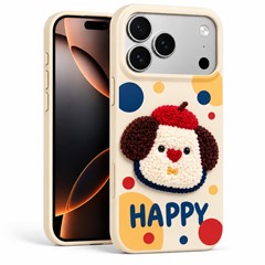 Microsonic Apple iPhone 18 Pro Max Kılıf Stitched Puppy Plush Renkli