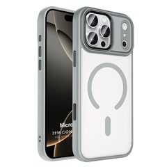 Microsonic Apple iPhone 17 Pro Kılıf Zenicon MagSafe Gri
