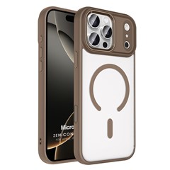 Microsonic Apple iPhone 17 Pro Kılıf Zenicon MagSafe Kahverengi