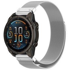 Microsonic Garmin Fenix 7 Kordon Milanese Loop Kordon Gümüş