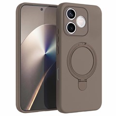 Microsonic Honor 600 Lite 5G Kılıf Aura Stant MagSafe Kahverengi