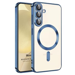 Microsonic Samsung Galaxy S26 Plus Kılıf MagSafe Luxury Electroplate Mavi