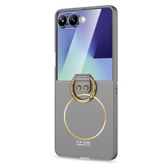 Microsonic Samsung Galaxy Z Flip 7 Kılıf Ring Fall Platinum Gümüş