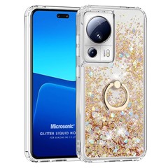 Microsonic Xiaomi Mi 13 Lite Kılıf Glitter Liquid Holder Gold