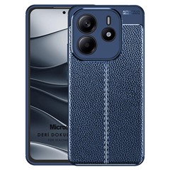 Microsonic Xiaomi Note 14 4G Kılıf Deri Dokulu Silikon Lacivert