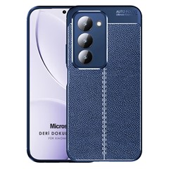 Microsonic Xiaomi Redmi 15 Kılıf Deri Dokulu Silikon Lacivert