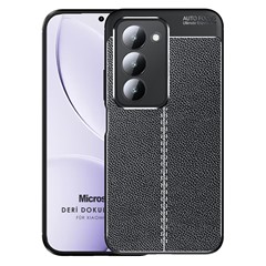 Microsonic Xiaomi Redmi 15 Kılıf Deri Dokulu Silikon Siyah