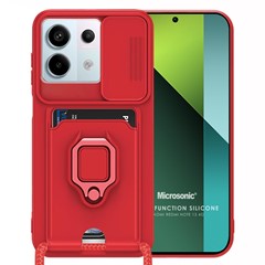 Microsonic Xiaomi Redmi Note 13 4G Kılıf Multifunction Silicone Kırmızı