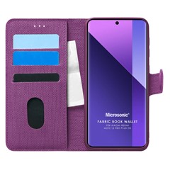Microsonic Xiaomi Redmi Note 13 Pro Plus 5G Kılıf Fabric Book Wallet Mor
