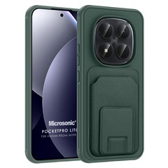Microsonic Xiaomi Redmi Note 15 Pro Plus 5G Kılıf PocketPro Litchi Koyu Yeşil