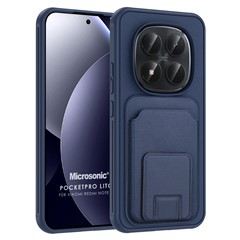 Microsonic Xiaomi Redmi Note 15 Pro Plus 5G Kılıf PocketPro Litchi Lacivert