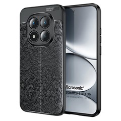 Microsonic Xiaomi Redmi Note 15 Pro Plus 5G Kılıf Deri Dokulu Silikon Siyah