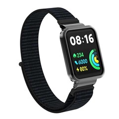 Microsonic Xiaomi Poco Watch Hasırlı Kordon Woven Sport Loop Siyah
