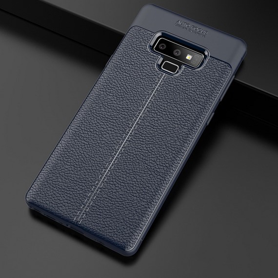 Microsonic Samsung Galaxy Note 9 Kılıf Deri Dokulu Silikon Lacivert 3