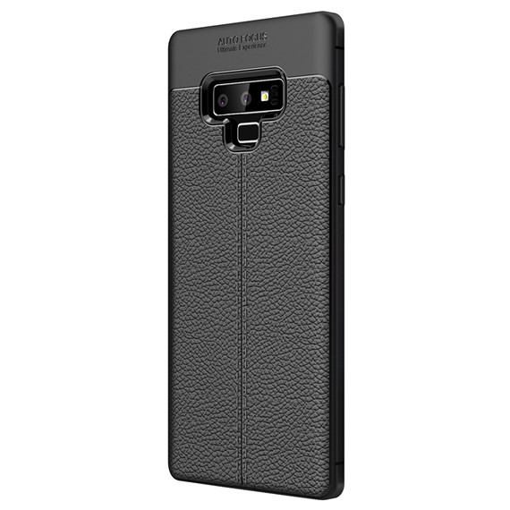 Microsonic Samsung Galaxy Note 9 Kılıf Deri Dokulu Silikon Siyah 2