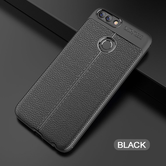 Microsonic Huawei P Smart Kılıf Deri Dokulu Silikon Siyah 3