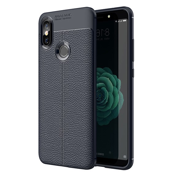 Microsonic Xiaomi Mi 8 Kılıf Deri Dokulu Silikon Lacivert 1