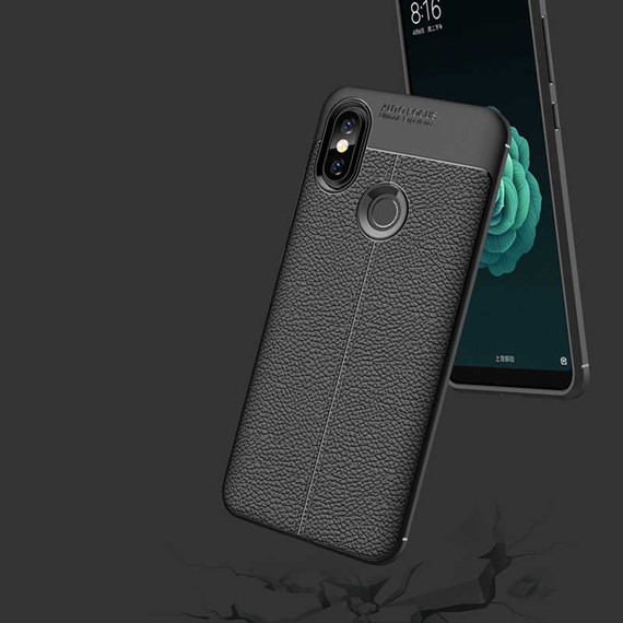 Microsonic Xiaomi Mi 8 SE Kılıf Deri Dokulu Silikon Siyah 4