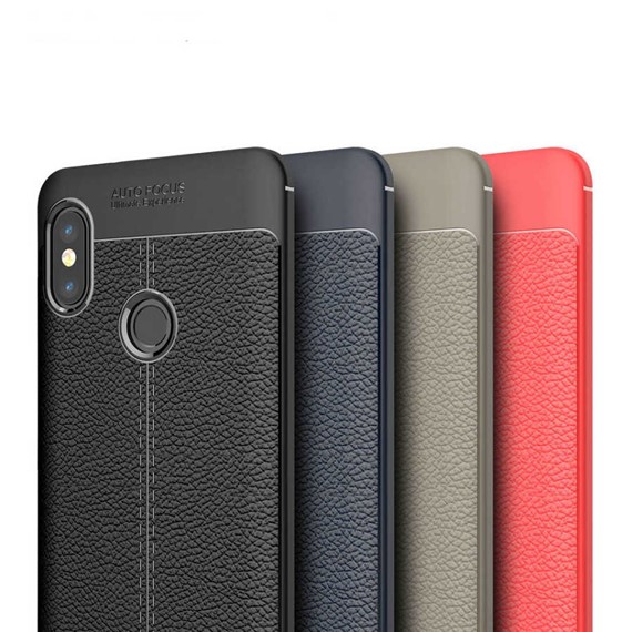 Microsonic Xiaomi Redmi Note 5 Kılıf Deri Dokulu Silikon Kırmızı 3