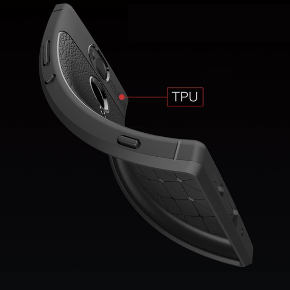 Microsonic Sony Xperia L2 Kılıf Deri Dokulu Silikon Siyah 5