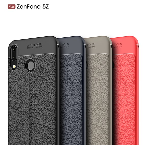 Microsonic Asus Zenfone 5 6 2 ZE620KL Kılıf Deri Dokulu Silikon Kırmızı 4