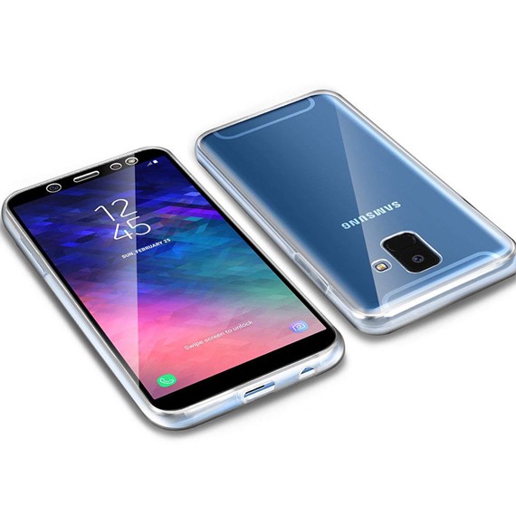 Microsonic Samsung Galaxy A6 2018 Kılıf 6 tarafı tam full koruma 360 Clear Soft Şeffaf 2