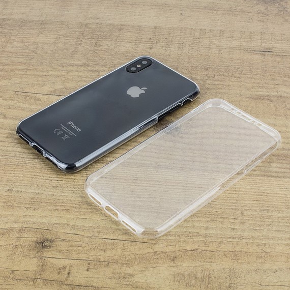 Microsonic iPhone X Kılıf 6 tarafı tam full koruma 360 Clear Soft Şeffaf 4